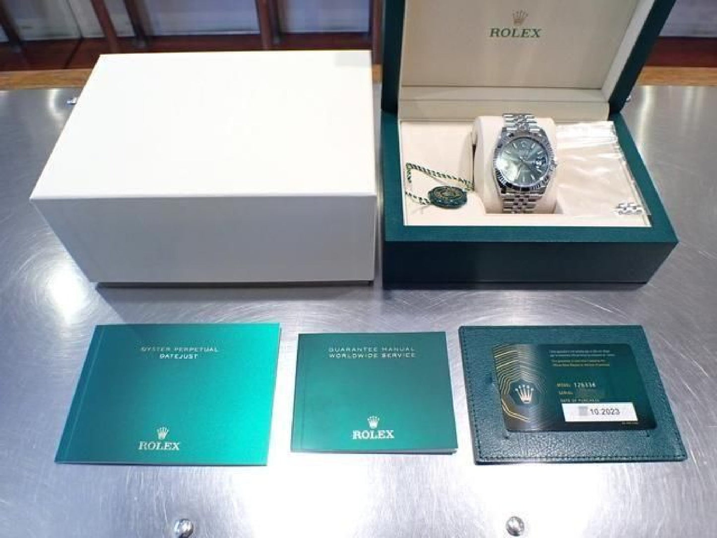 ROLEX Datejust 41 mint-green Jubilee Bracelet 126334 Mens 191773907 hannari-shop