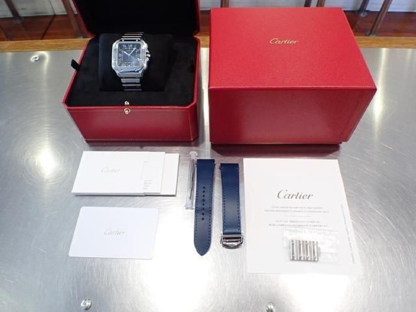 CARTIER Santos de LM blue WSSA0030 '24 Womens 193238805 hannari-shop