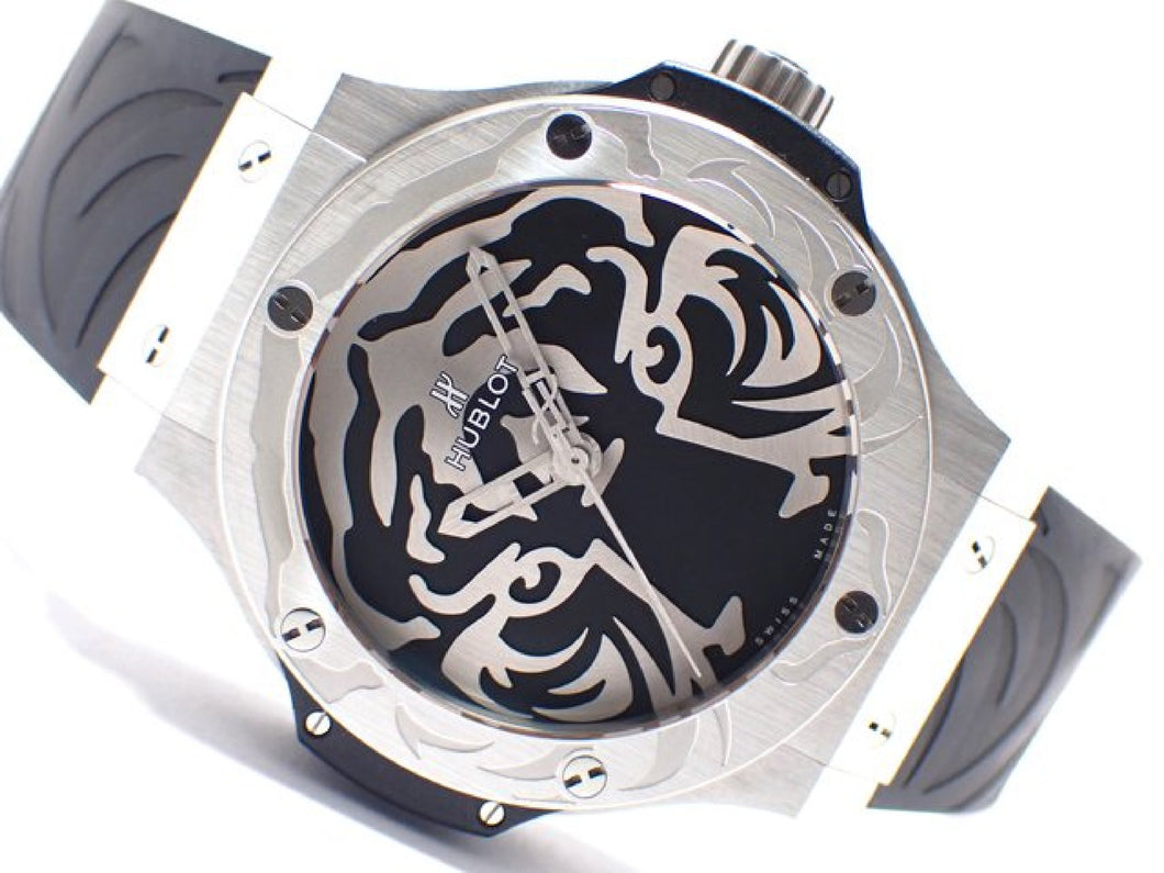 HUBLOT Big Bang black jaguar white tiger SS 100 Lot Limited Mens 174668617 hannari-shop