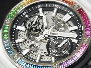 HUBLOT Big bang Integrated white ceramic Baguette Rainbow 451.HX.1120.HX.4099.YOS Mens 179343085 hannari-shop