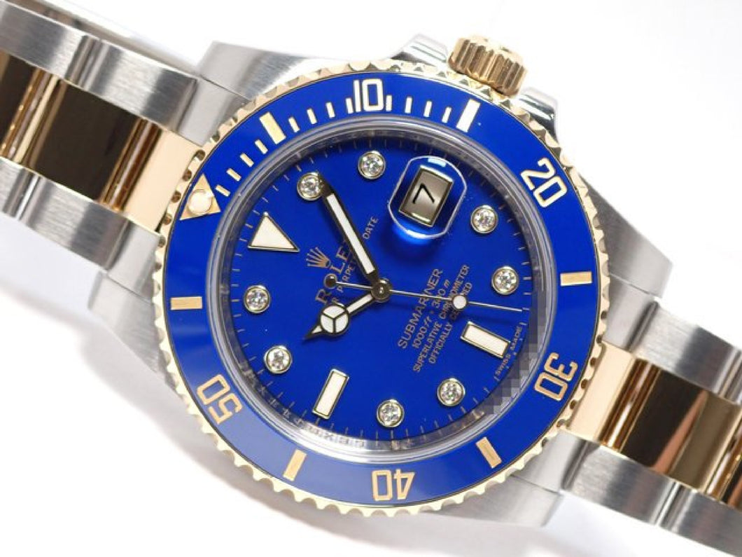 ROLEX Submariner date SS xYG combination blue8P diamond 116613GLB Mens 182931812 hannari-shop