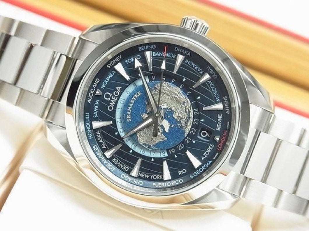 OMEGA SEA MASTER AquaTerra150M Worldtimer GMT 220.10.43.22.03.001 Mens 183112634 hannari-shop