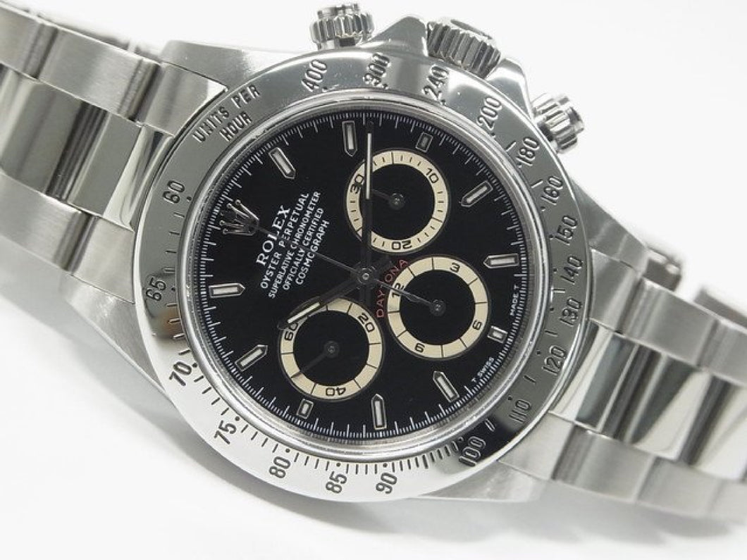 ROLEX Daytona black Dial 16520 U series T notation luminova night glow Mens 183961645 hannari-shop