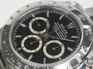 ROLEX Daytona black Dial 16520 U series T notation luminova night glow Mens 183961645 hannari-shop