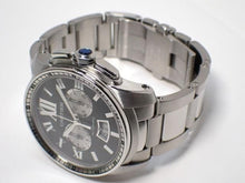 CARTIER Calibre de  Chronograph black Genuine goods '14 Womens 186117006 hannari-shop