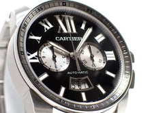 CARTIER Calibre de  Chronograph black Genuine goods '14 Womens 186117006 hannari-shop