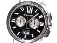 CARTIER Calibre de  Chronograph black Genuine goods '14 Womens 186117006 hannari-shop