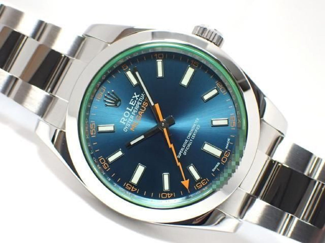 ROLEX Milgauss green glass Z blue Ref.116400GV '18 Mens 186608124 hannari-shop