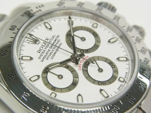ROLEX Daytona white Dial thin Hand 116520 F series Mens 186714046 hannari-shop