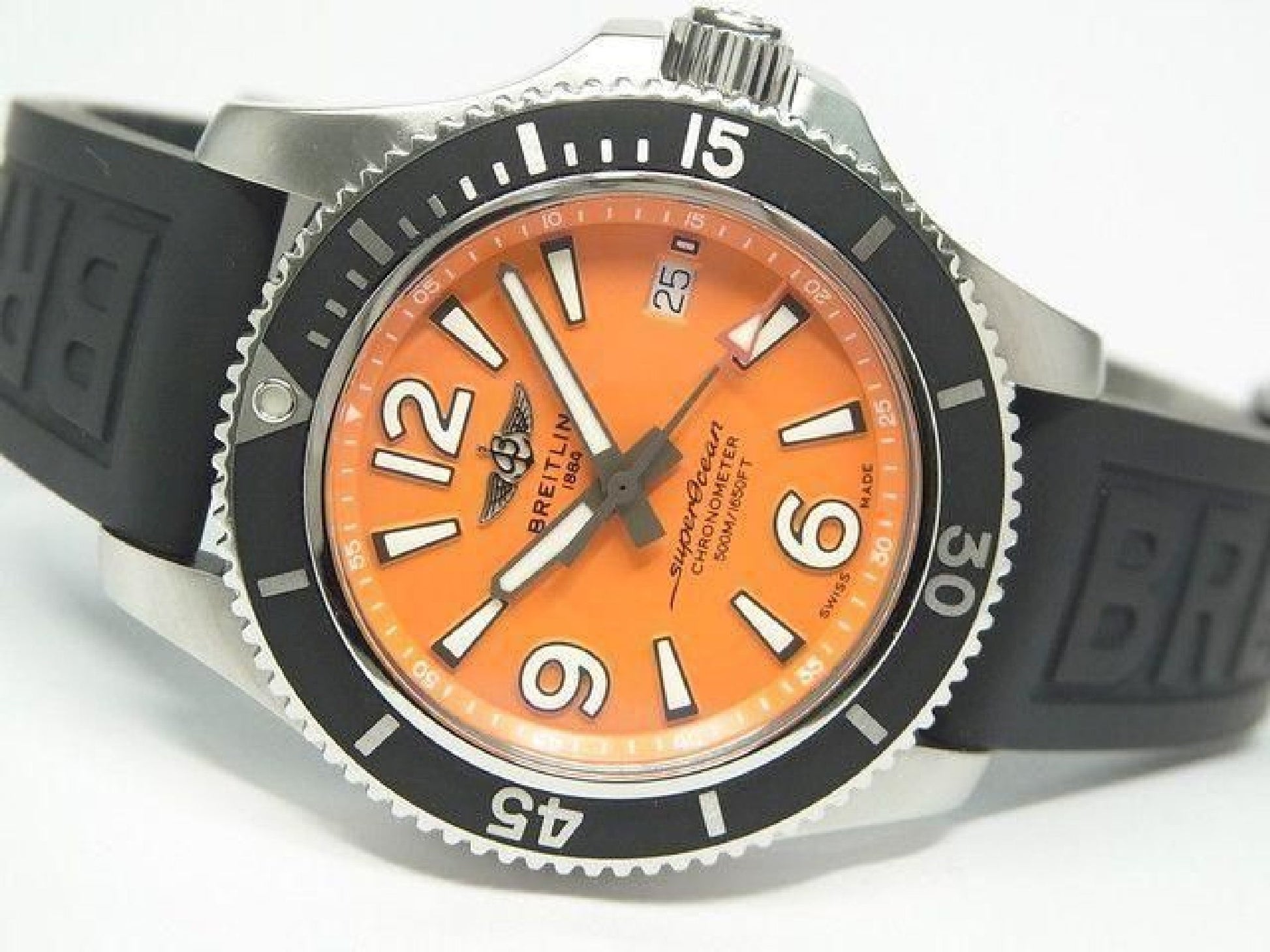 BREITLING Superocean Automatic 42 orange Dial Mens 190303664 hannari-shop