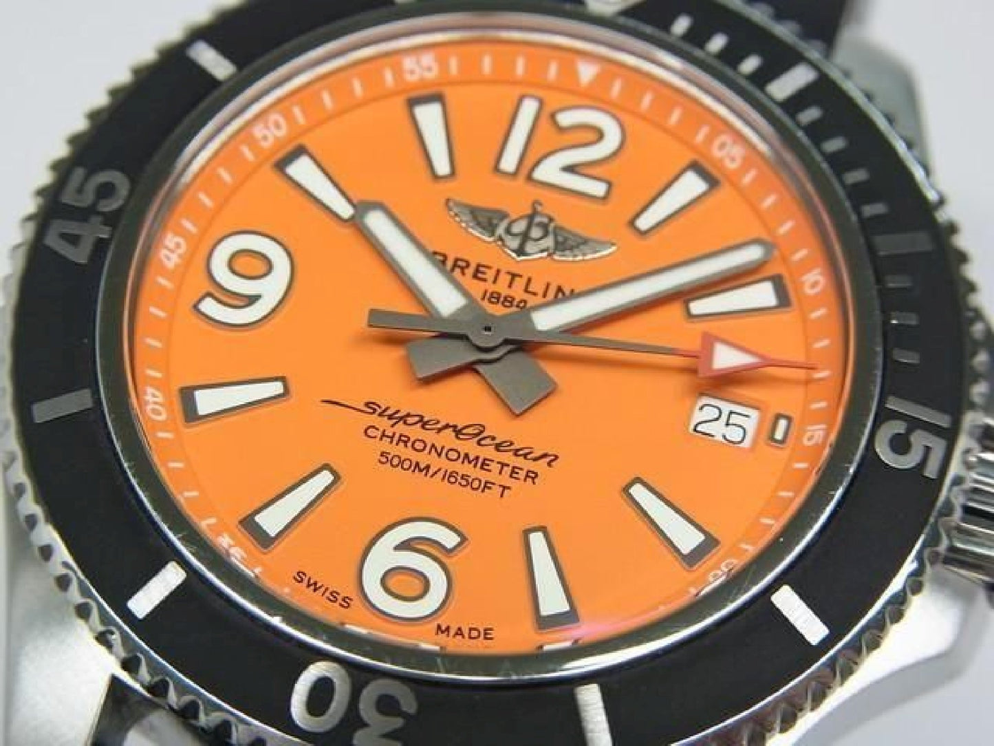 BREITLING Superocean Automatic 42 orange Dial Mens 190303664 hannari-shop