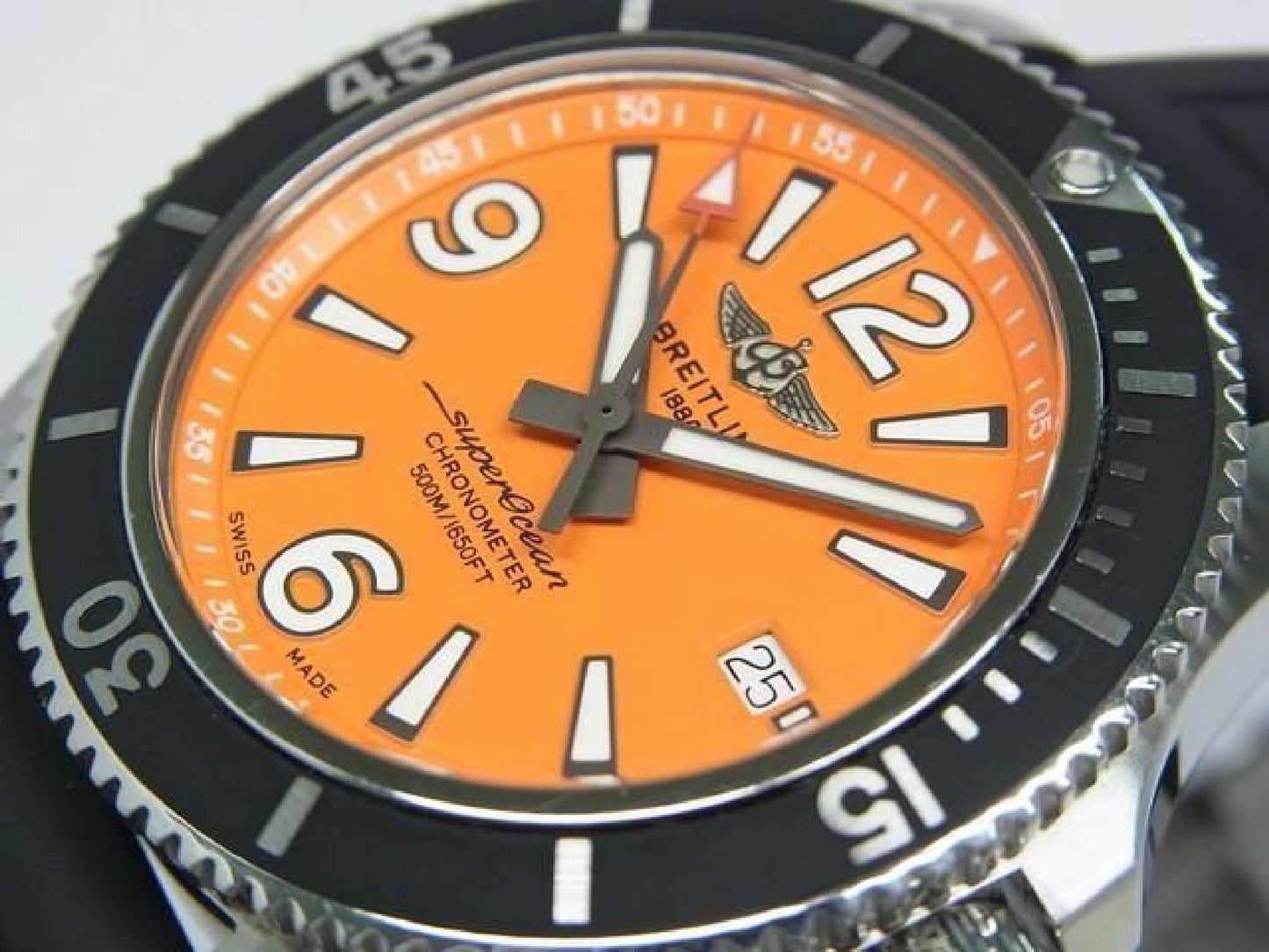 BREITLING Superocean Automatic 42 orange Dial Mens 190303664 hannari-shop