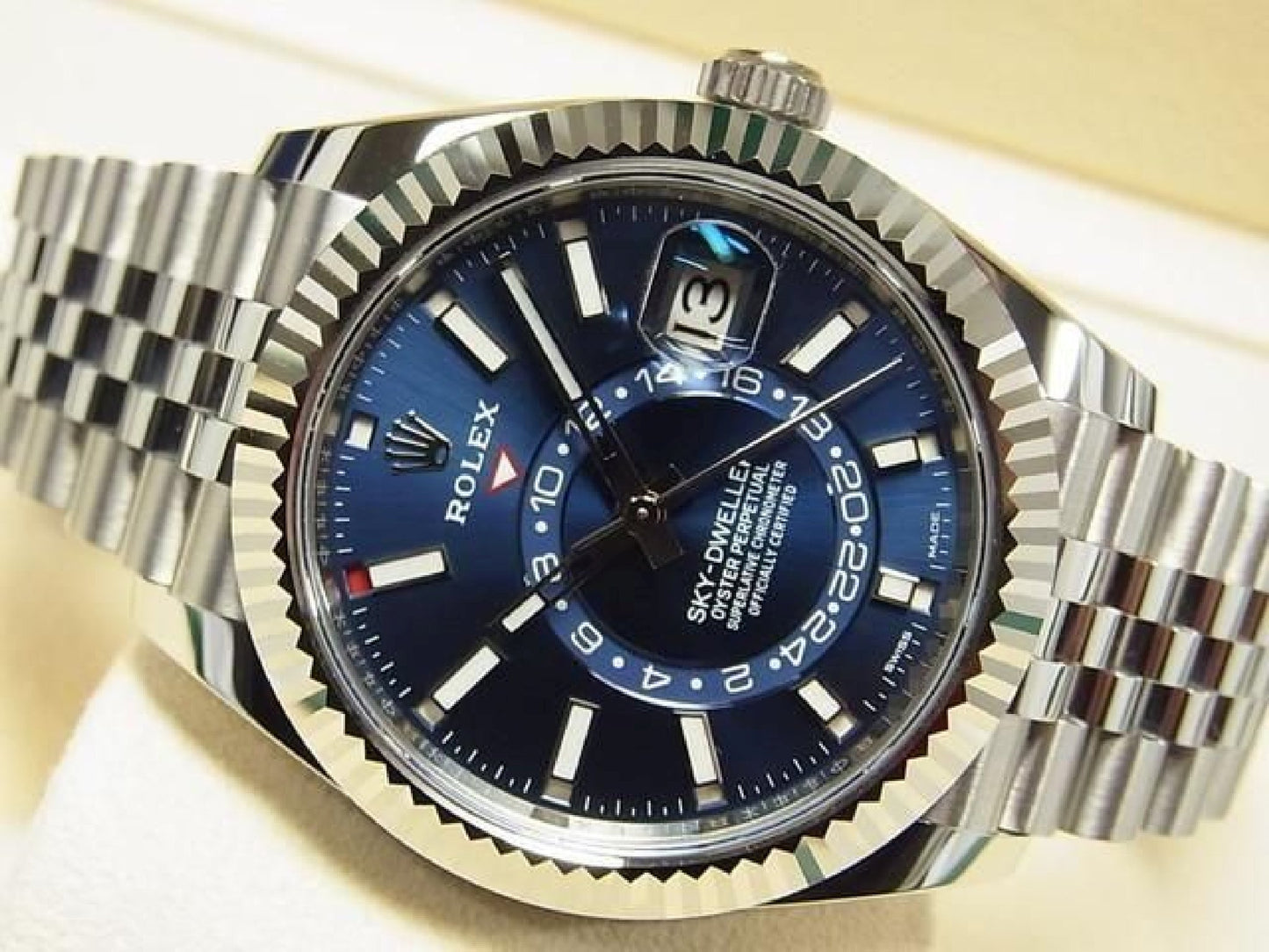 ROLEX Sky-Dweller WG bezel  blue  Jubilee Bracelet Ref.326934 Mens 190952515 hannari-shop