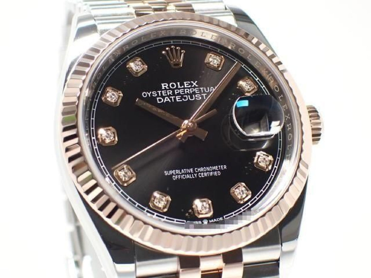 ROLEX Datejust36 black Dial 10P diamond Jubilee Bracelet '21 Mens 190961312 hannari-shop