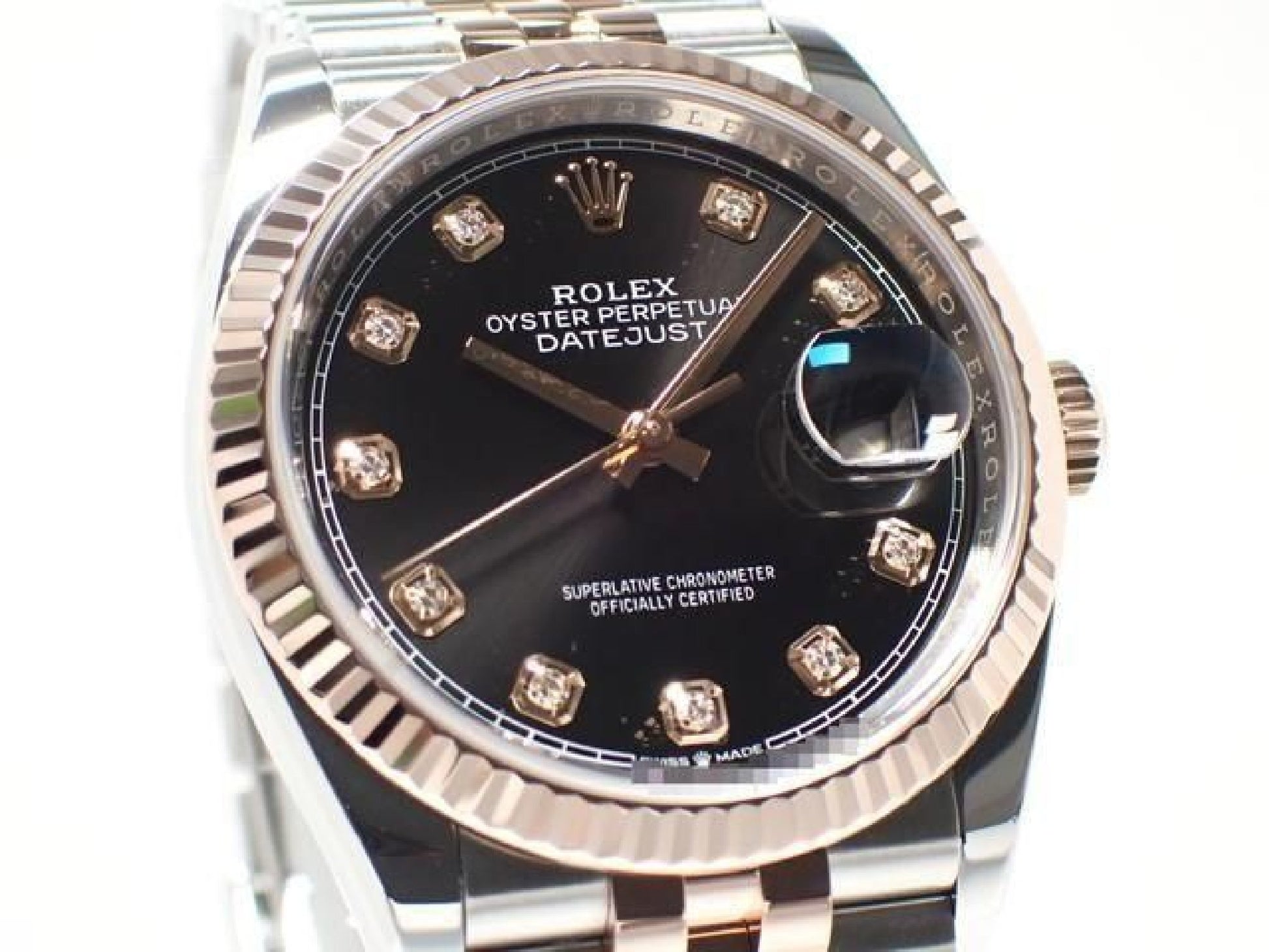 ROLEX Datejust36 black Dial 10P diamond Jubilee Bracelet '21 Mens 190961312 hannari-shop