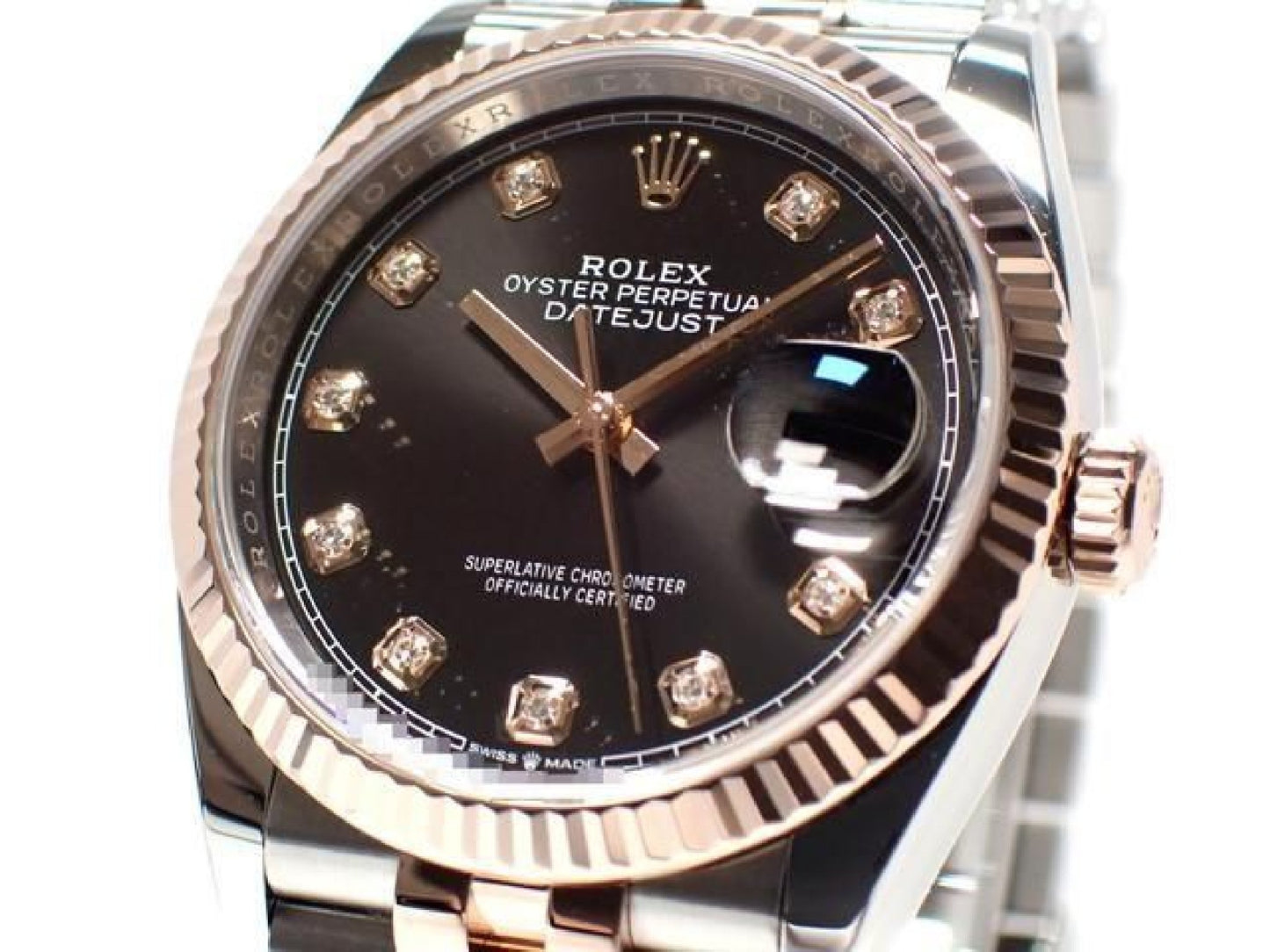 ROLEX Datejust36 black Dial 10P diamond Jubilee Bracelet '21 Mens 190961312 hannari-shop