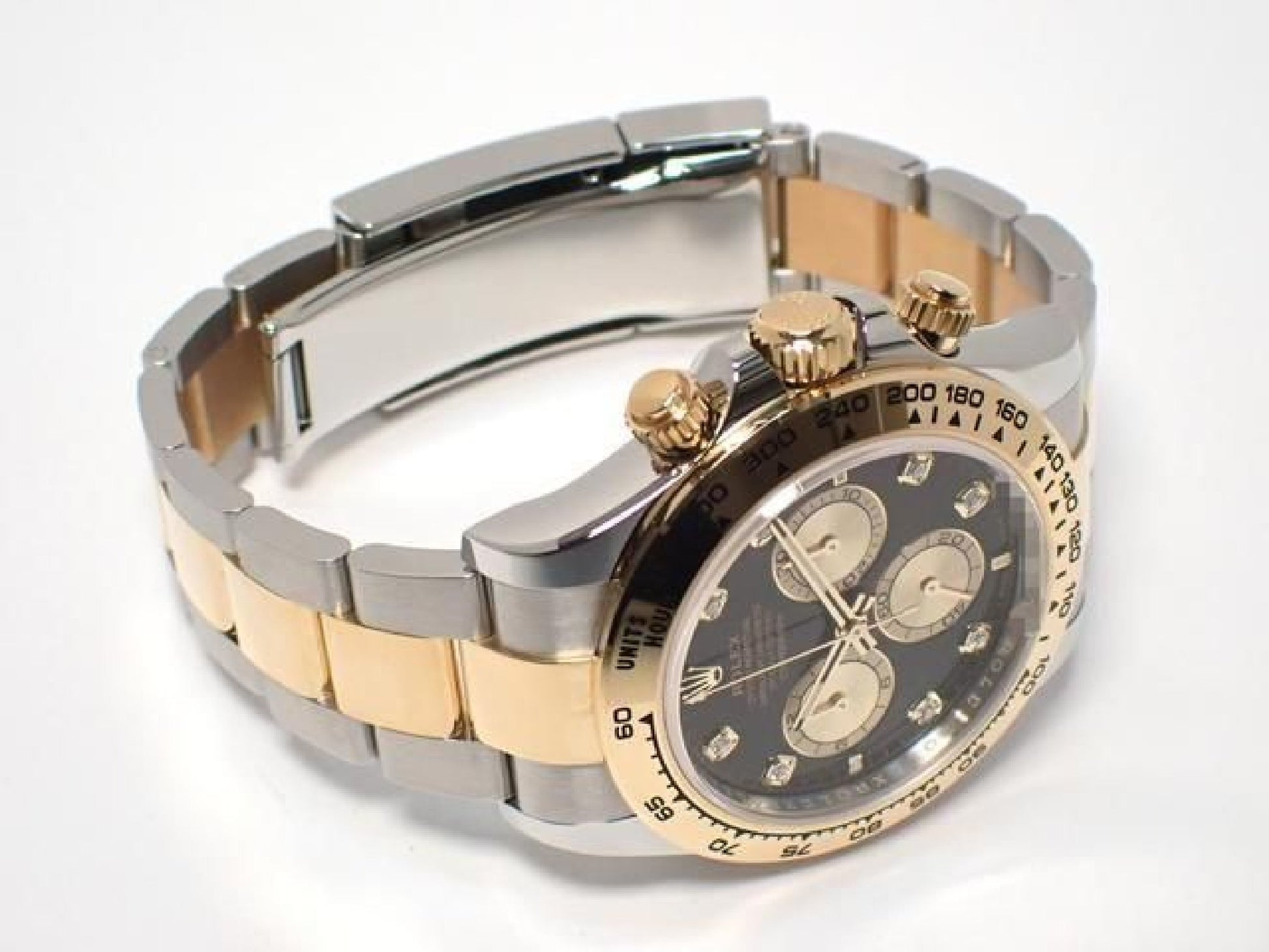 ROLEX Daytona SS x18KYG combination black Dial8P diamond 126503G '24 Mens 191676992 hannari-shop