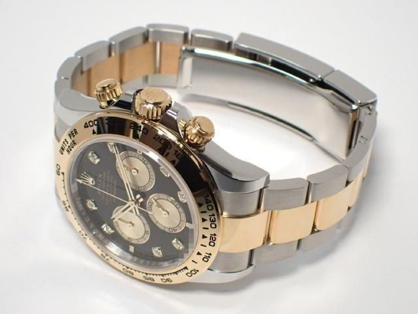ROLEX Daytona SS x18KYG combination black Dial8P diamond 126503G '24 Mens 191676992 hannari-shop