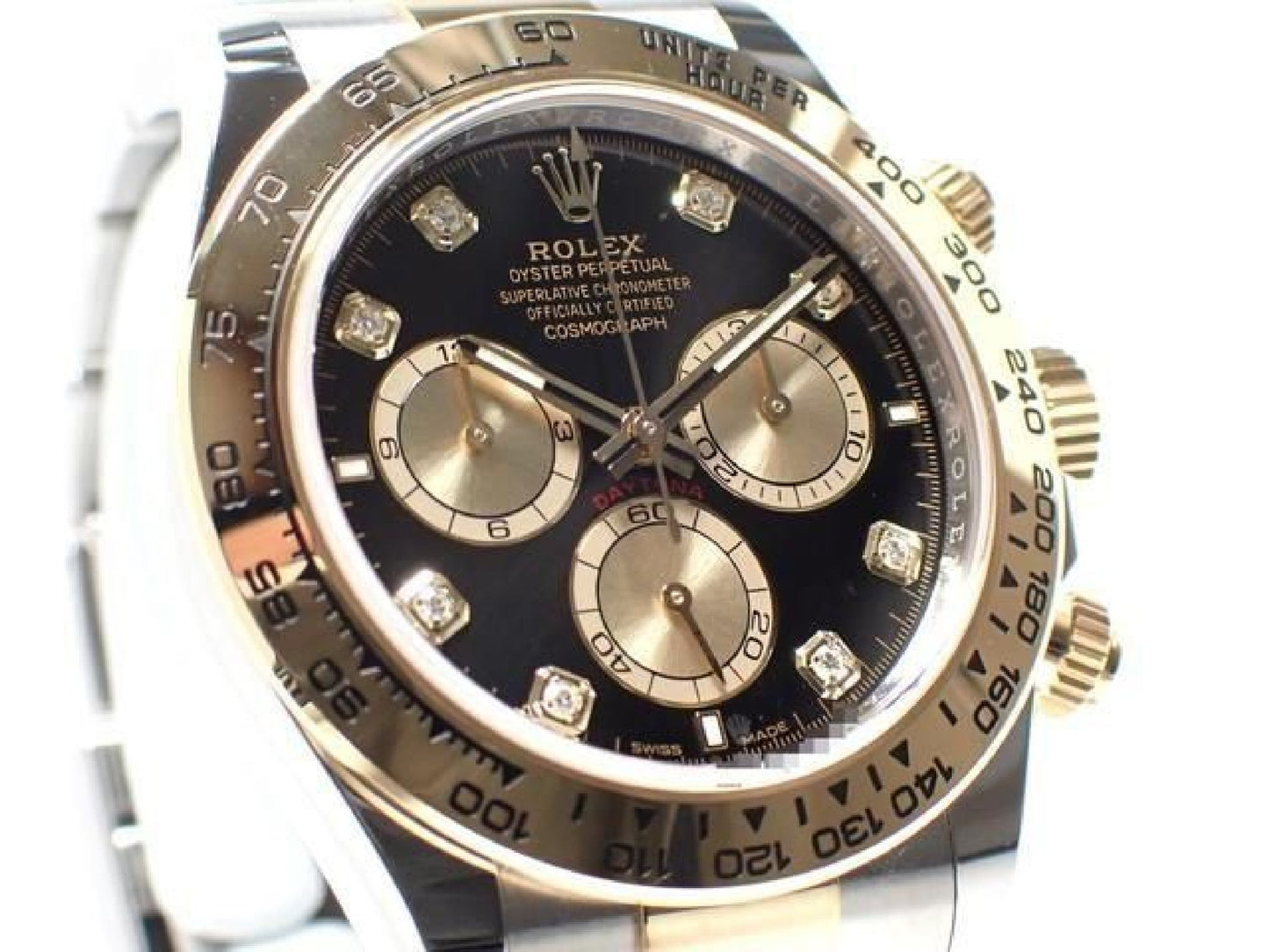 ROLEX Daytona SS x18KYG combination black Dial8P diamond 126503G '24 Mens 191676992 hannari-shop