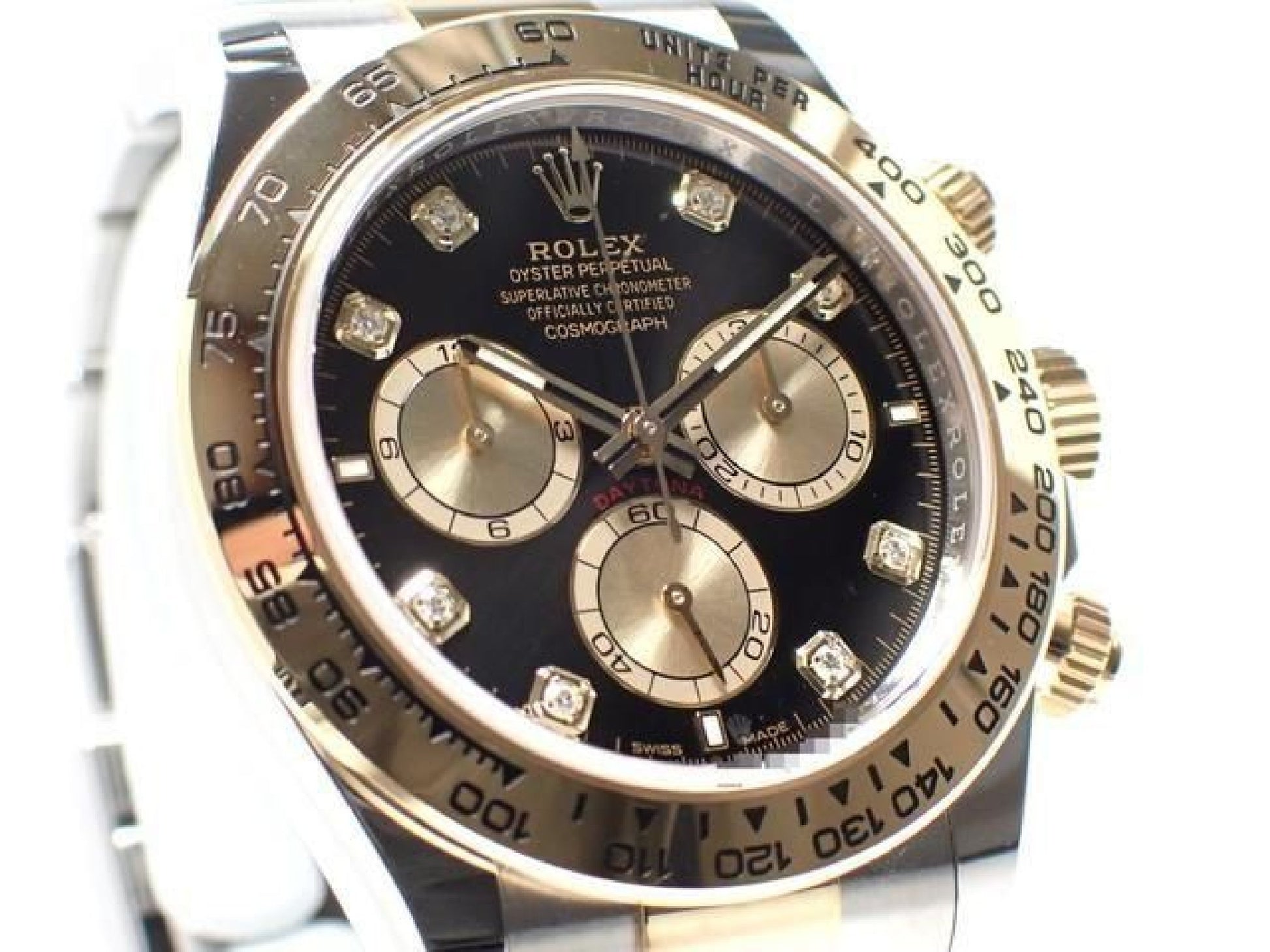 ROLEX Daytona SS x18KYG combination black Dial8P diamond 126503G '24 Mens 191676992 hannari-shop