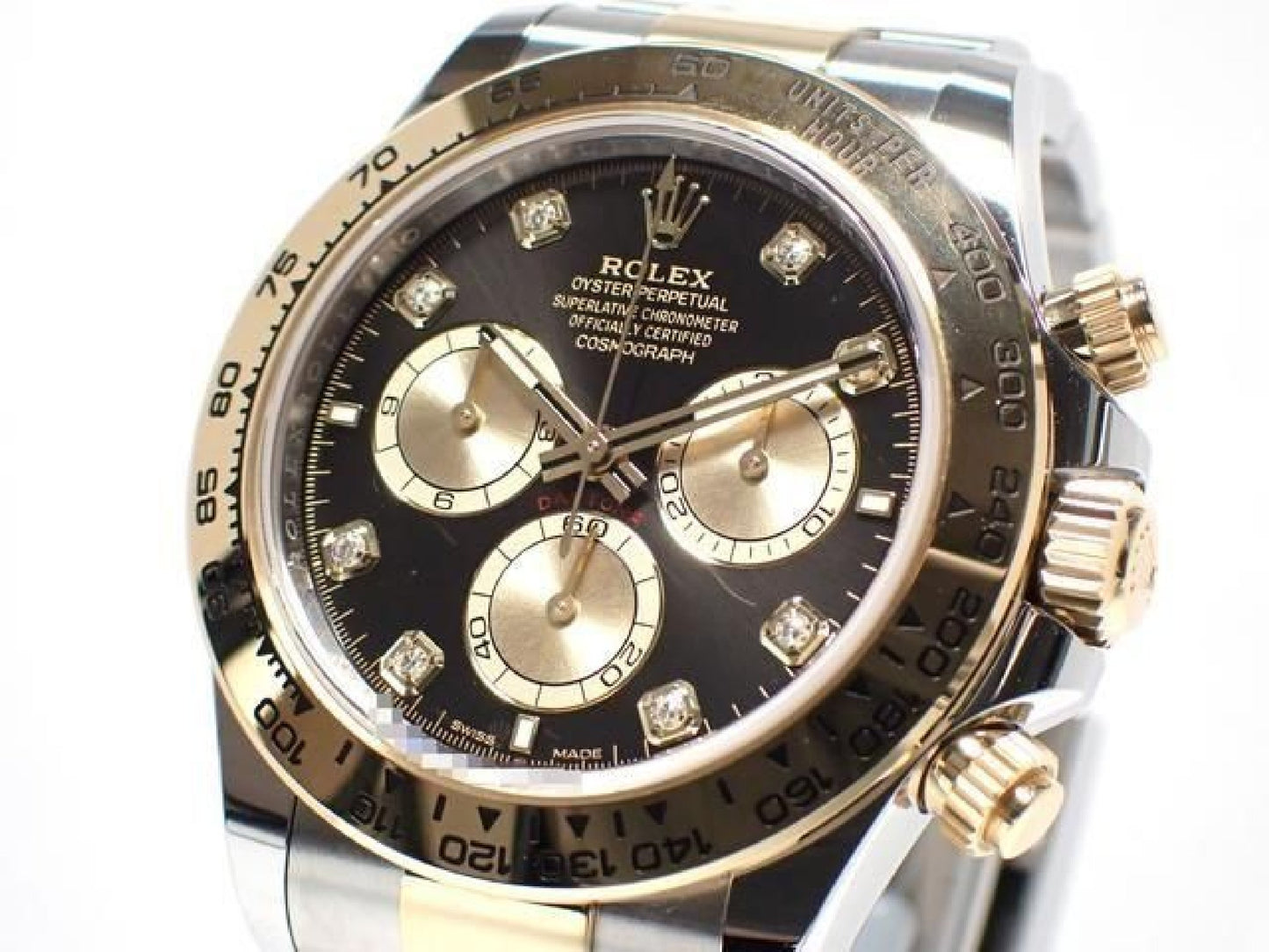 ROLEX Daytona SS x18KYG combination black Dial8P diamond 126503G '24 Mens 191676992 hannari-shop