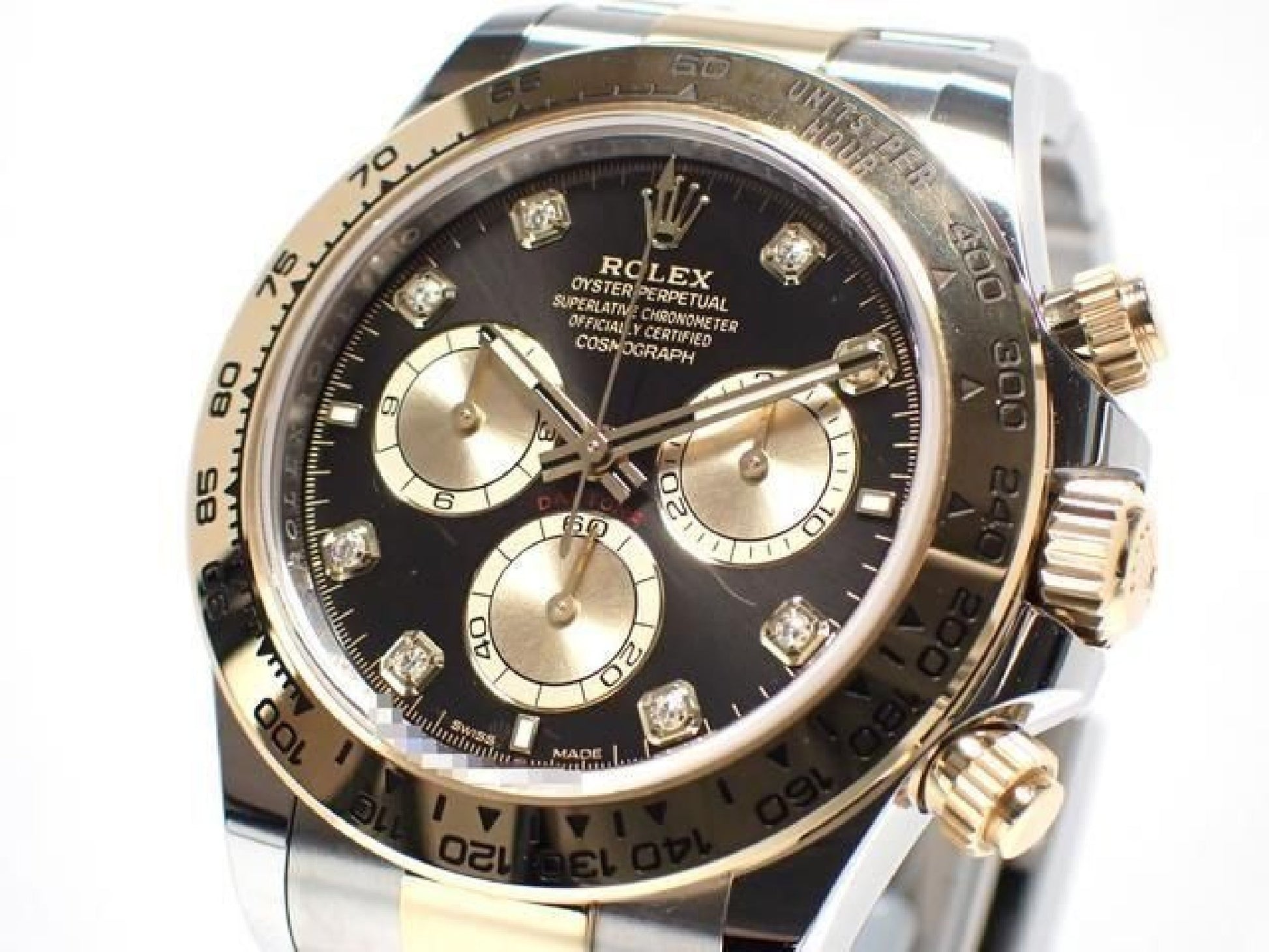 ROLEX Daytona SS x18KYG combination black Dial8P diamond 126503G '24 Mens 191676992 hannari-shop