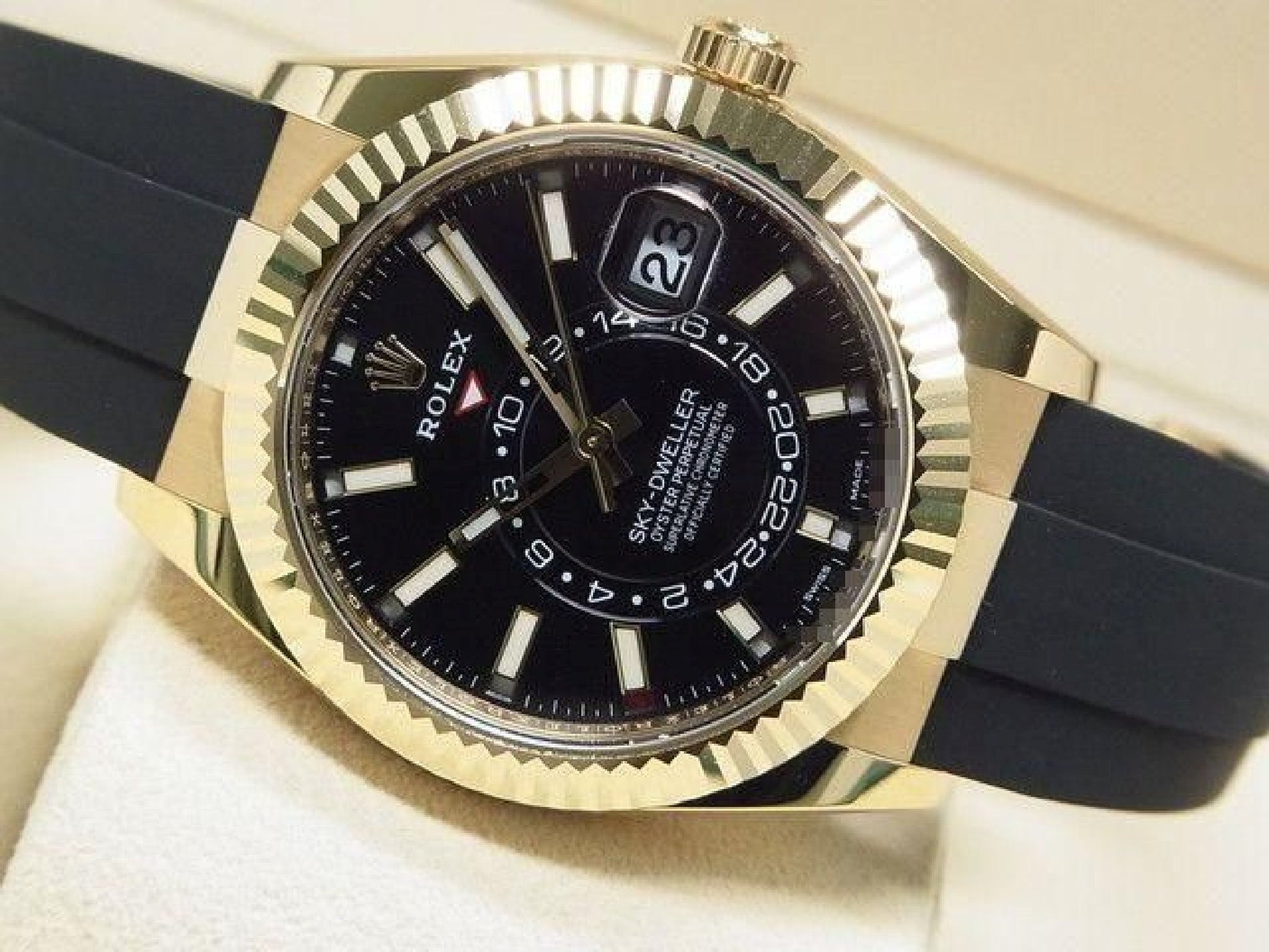 ROLEX Sky-Dweller 18KYG black Dial 326238 Mens 191758815 hannari-shop