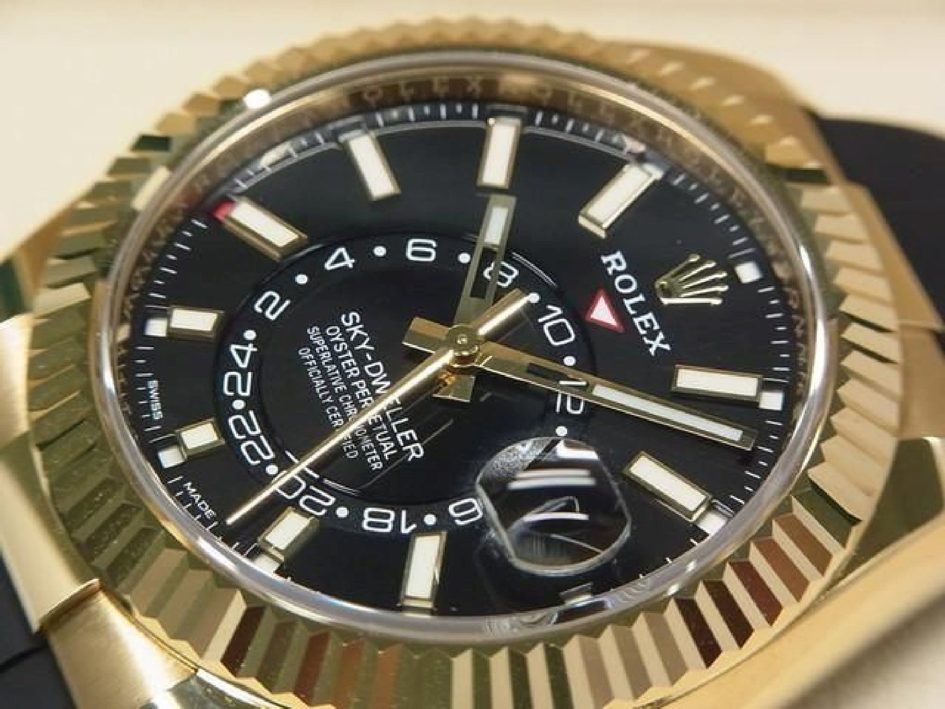 ROLEX Sky-Dweller 18KYG black Dial 326238 Mens 191758815 hannari-shop