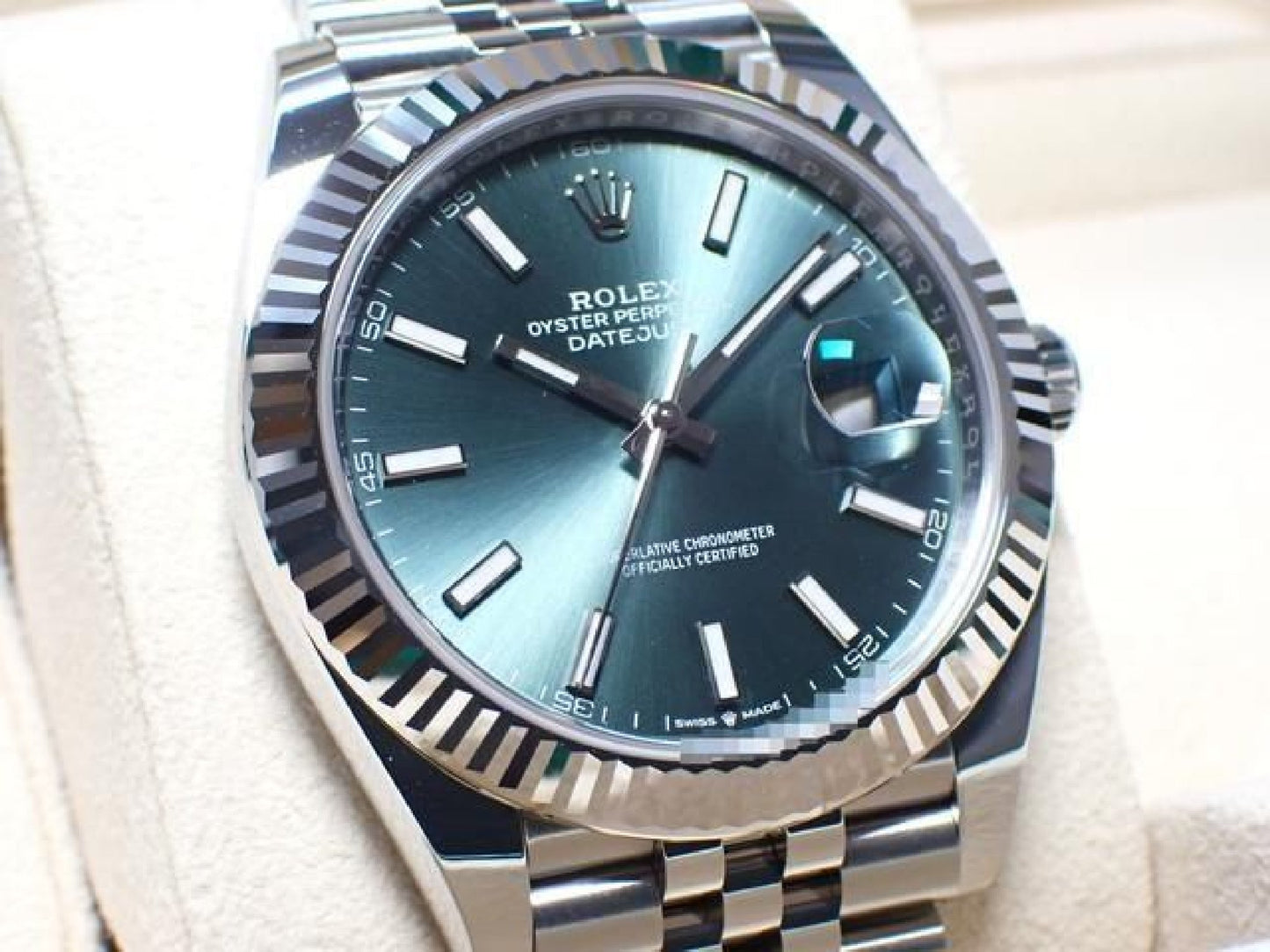 ROLEX Datejust 41 mint-green Jubilee Bracelet 126334 Mens 191773907 hannari-shop