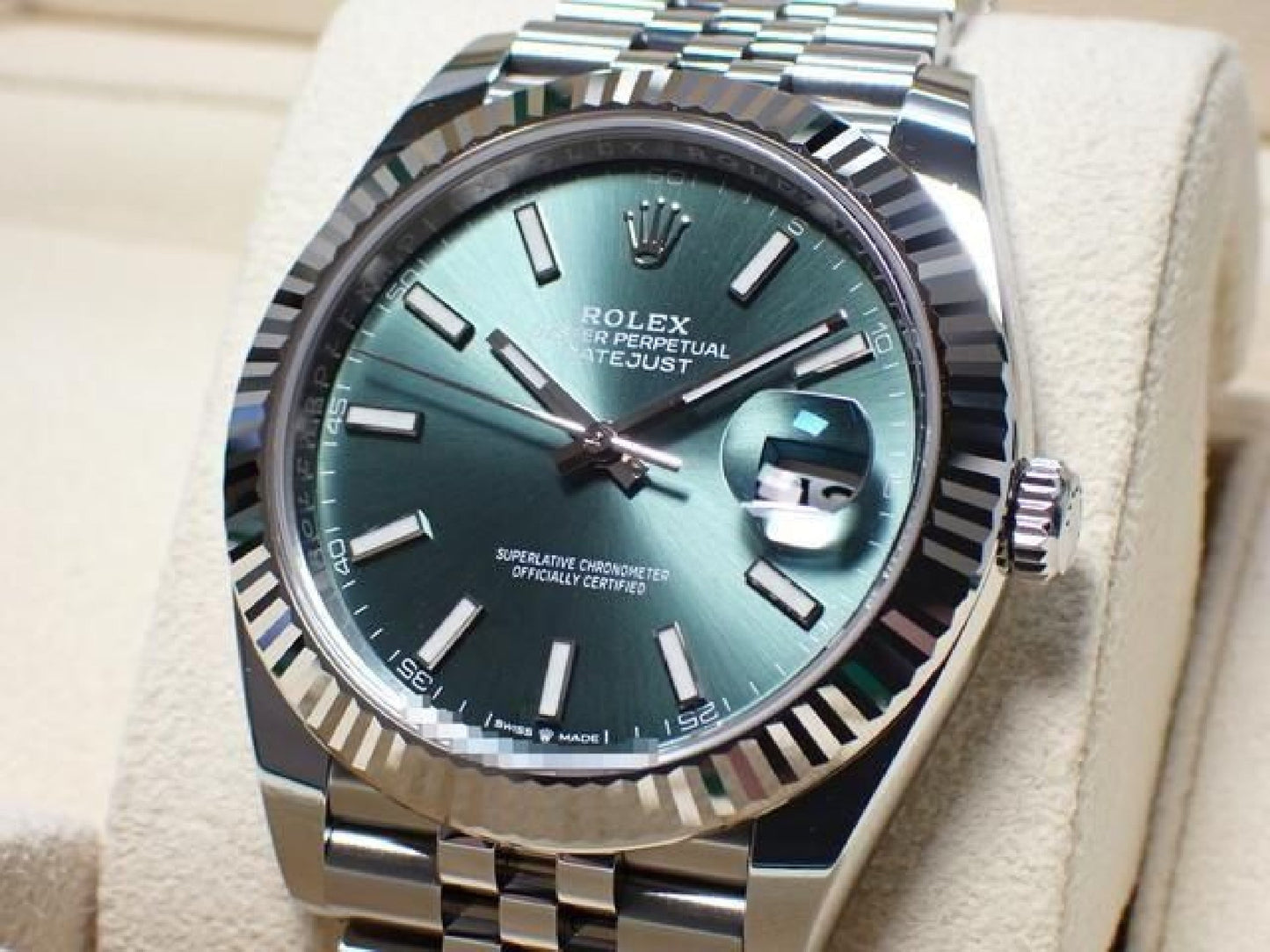 ROLEX Datejust 41 mint-green Jubilee Bracelet 126334 Mens 191773907 hannari-shop