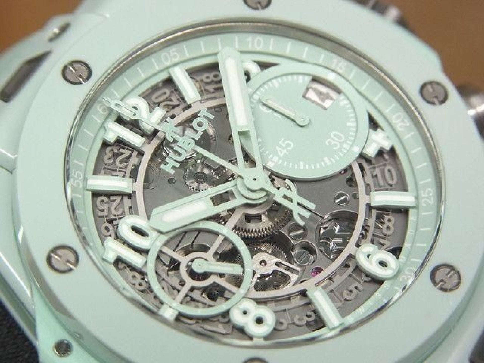HUBLOT Big bang Unico mint-green ceramic 42 MM 441.GS.5221.RX Mens 191858546 hannari-shop