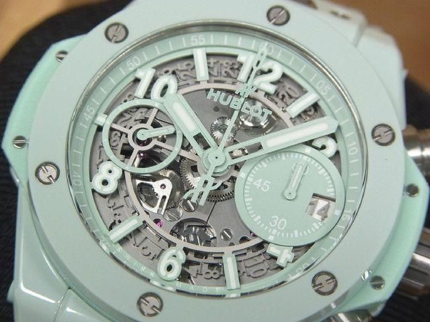 HUBLOT Big bang Unico mint-green ceramic 42 MM 441.GS.5221.RX Mens 191858546 hannari-shop