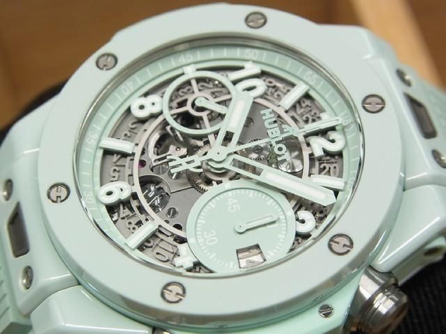 HUBLOT Big bang Unico mint-green ceramic 42 MM 441.GS.5221.RX Mens 191858546 hannari-shop
