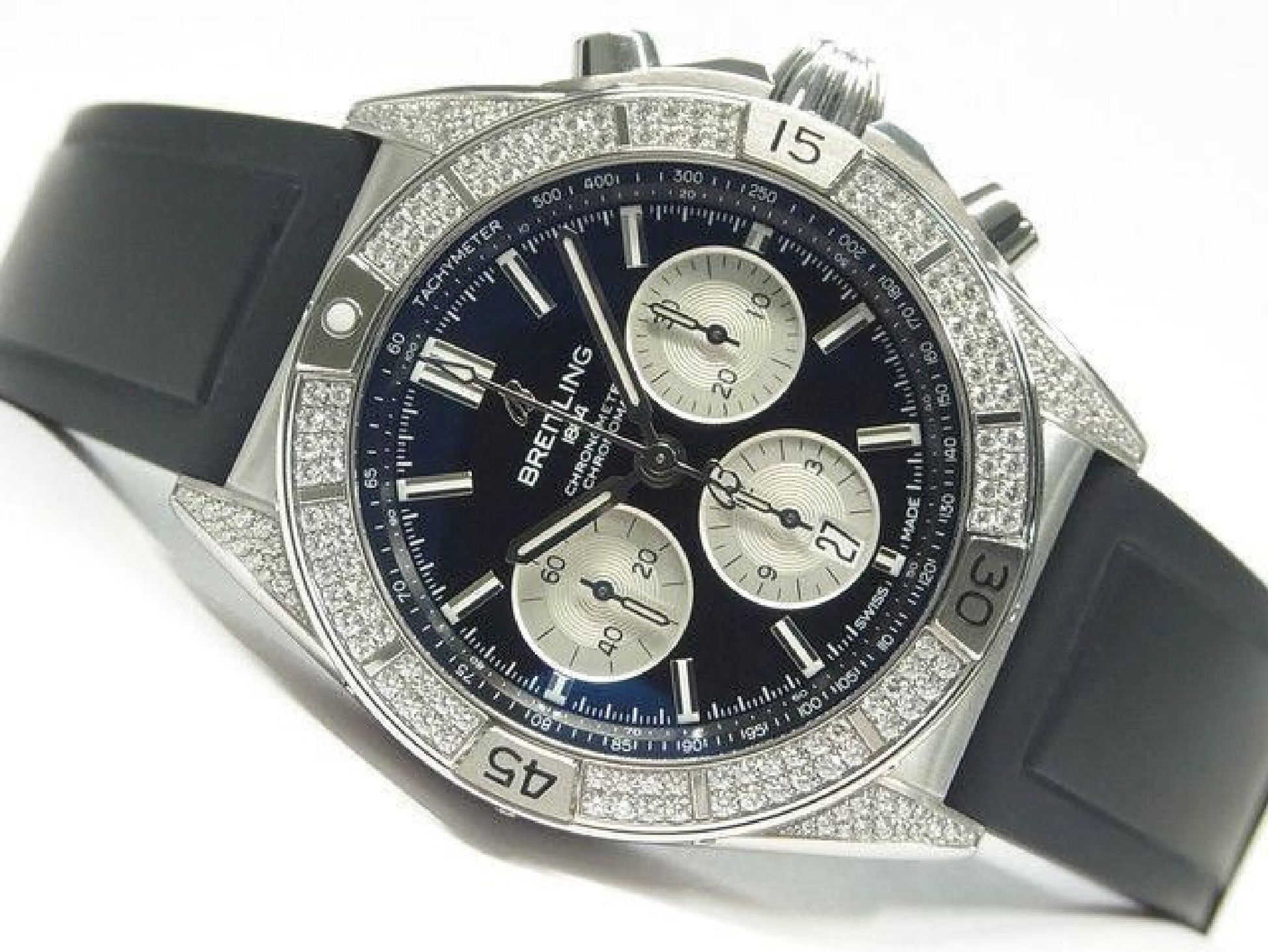 BREITLING Chrono Mat B01 44 black bezel lag diamond Boutique Limited Mens 192291512 hannari-shop
