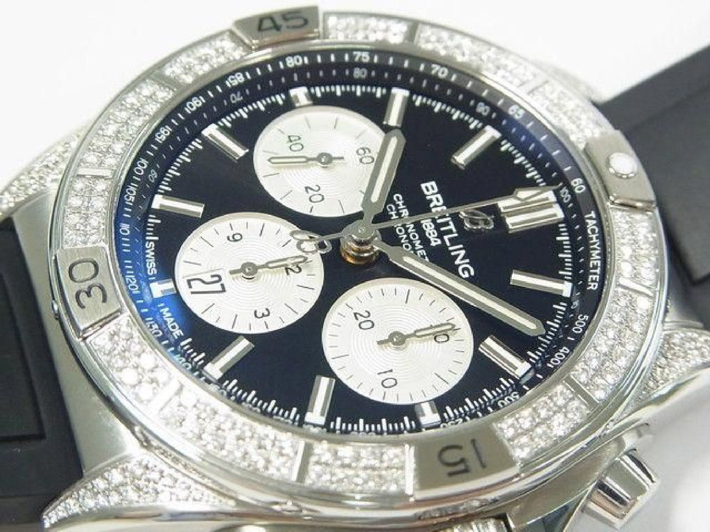 BREITLING Chrono Mat B01 44 black bezel lag diamond Boutique Limited Mens 192291512 hannari-shop