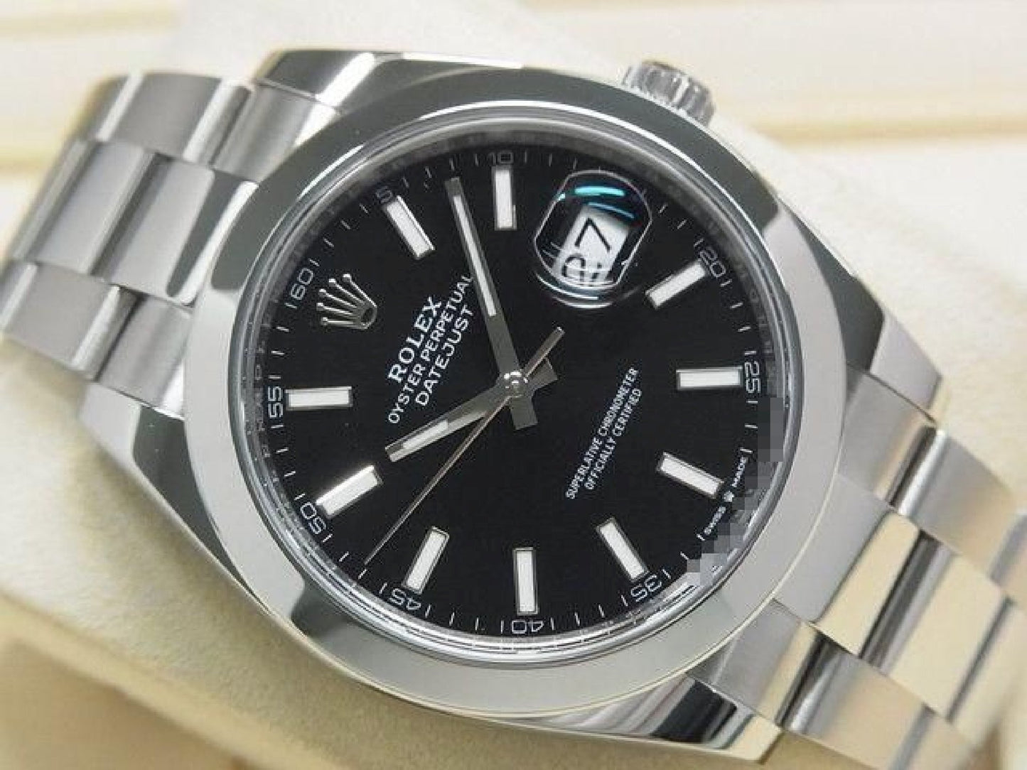 ROLEX Datejust 41 bright black 126300 Oyster Bracelet Mens 192524486 hannari-shop