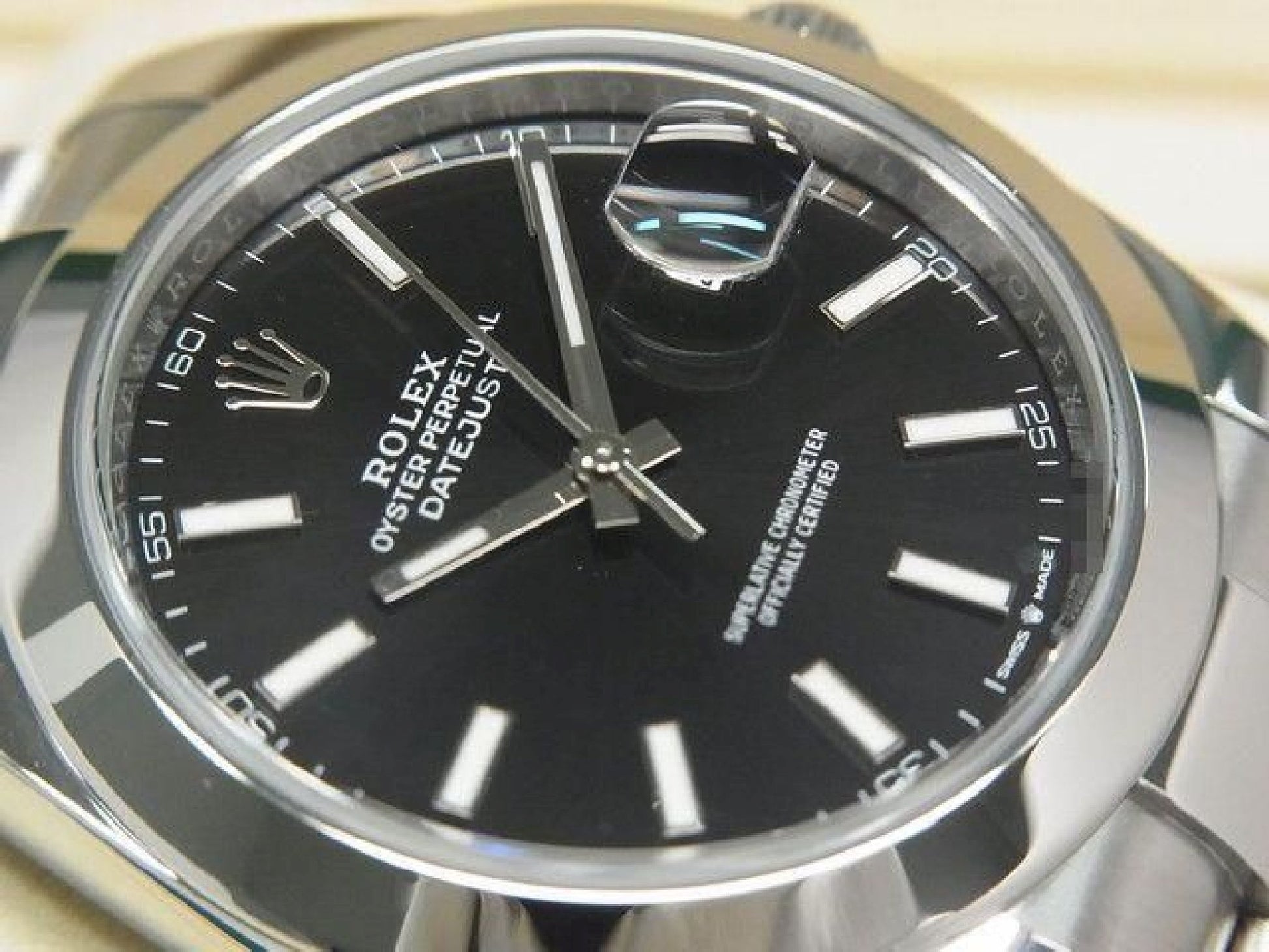 ROLEX Datejust 41 bright black 126300 Oyster Bracelet Mens 192524486 hannari-shop