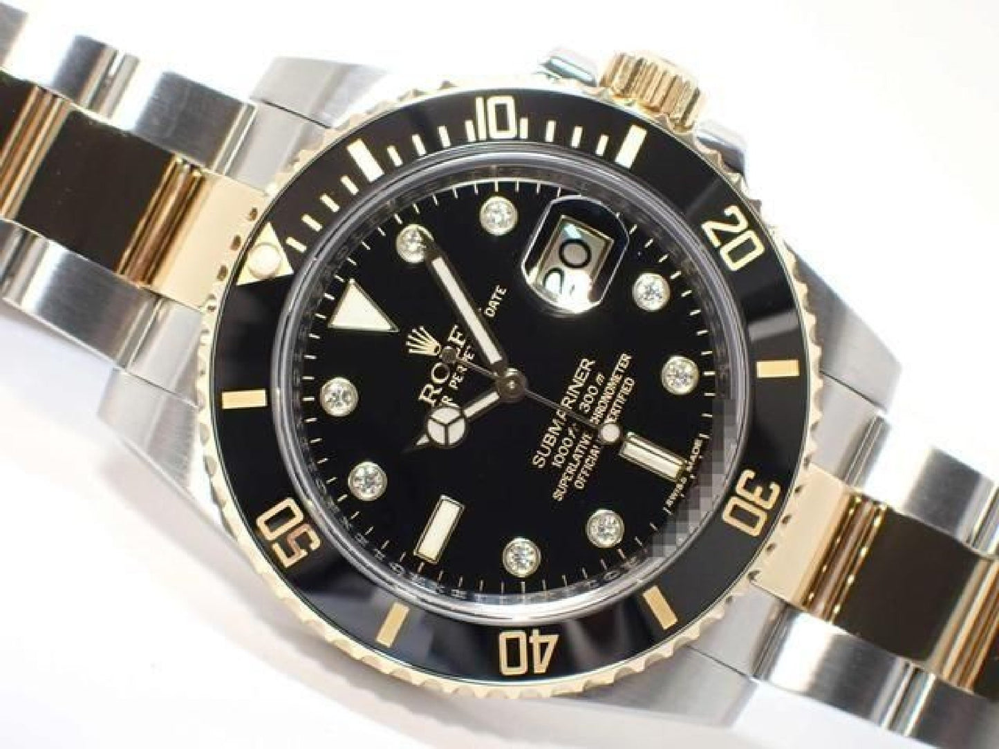 ROLEX Submariner date SS xYG combination black8P diamond 116613GLN '12 Mens 192618156 hannari-shop