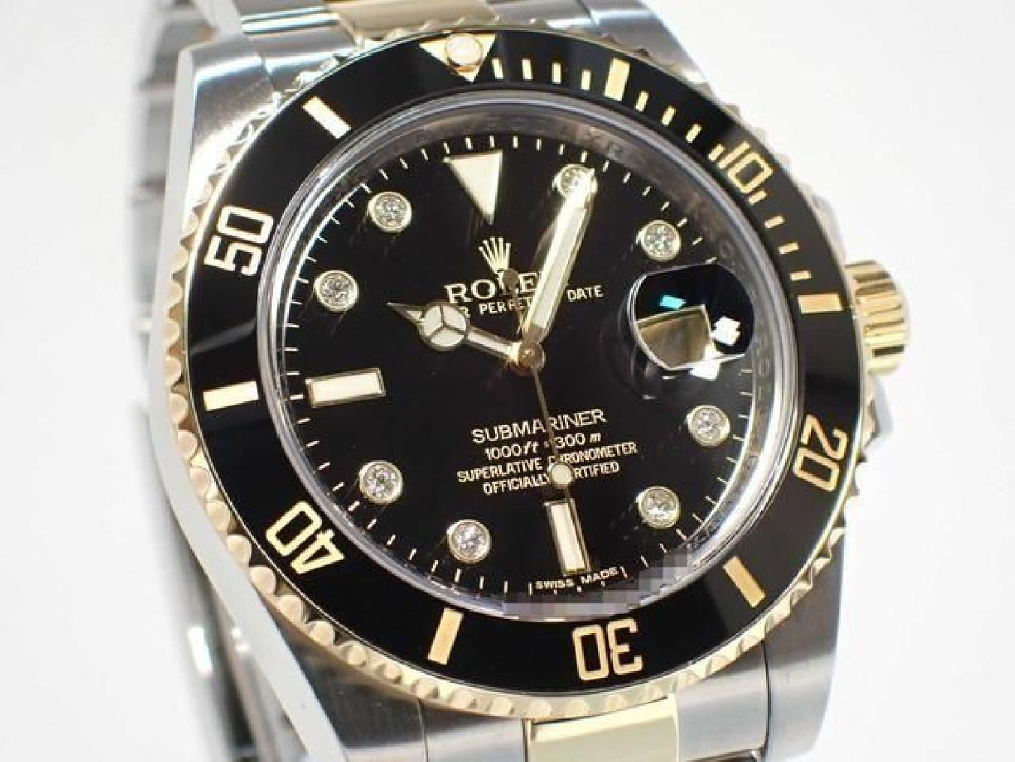 ROLEX Submariner date SS xYG combination black8P diamond 116613GLN '12 Mens 192618156 hannari-shop