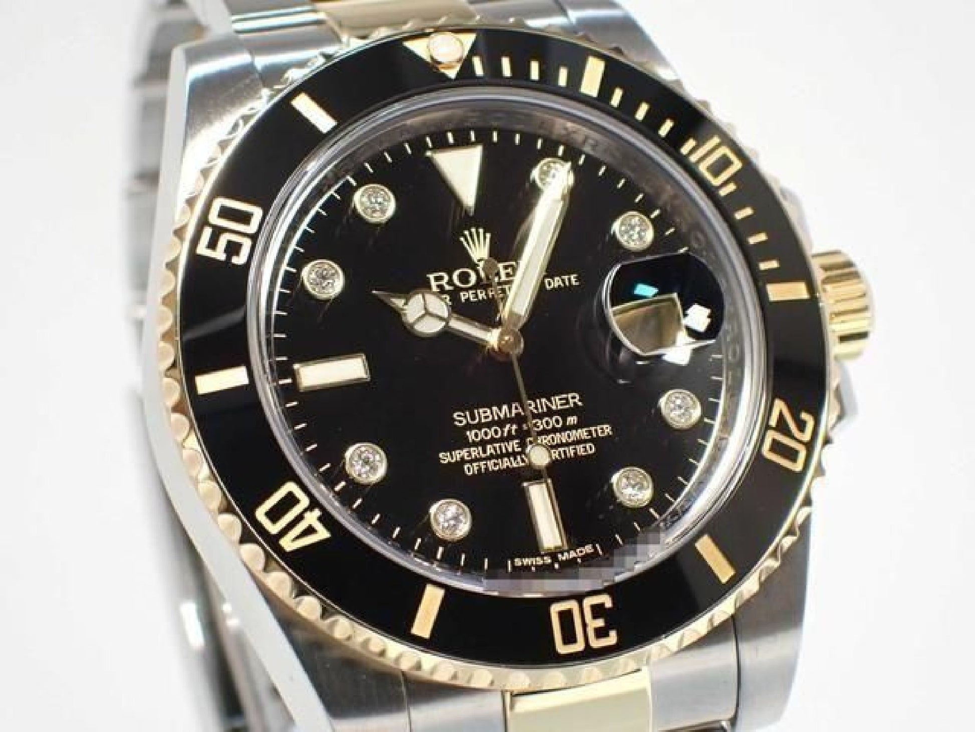 ROLEX Submariner date SS xYG combination black8P diamond 116613GLN '12 Mens 192618156 hannari-shop