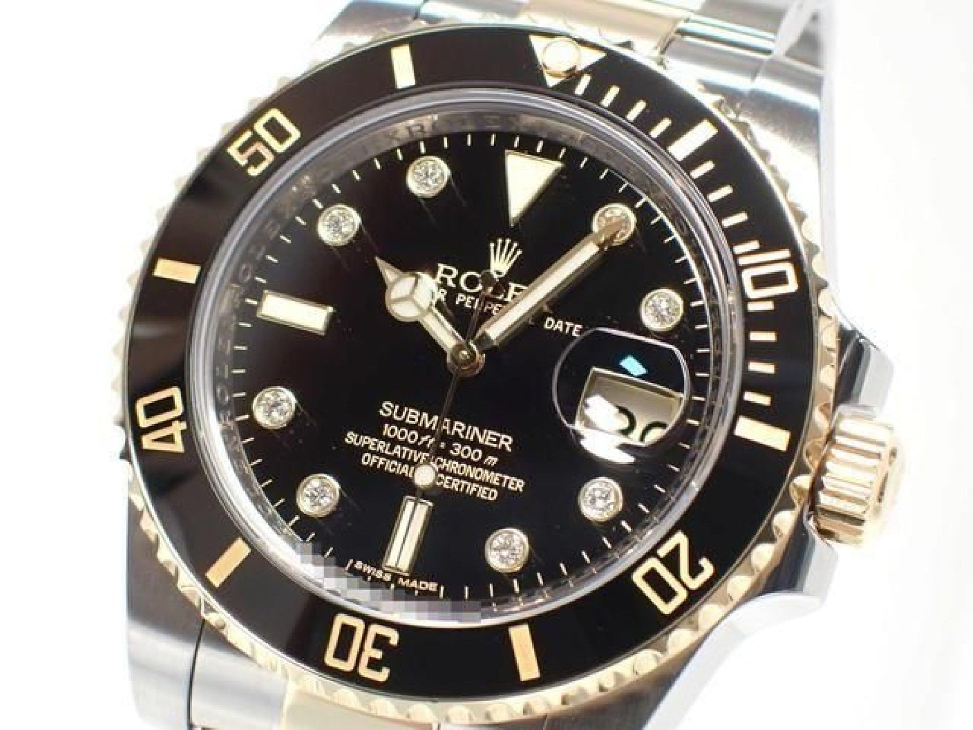ROLEX Submariner date SS xYG combination black8P diamond 116613GLN '12 Mens 192618156 hannari-shop
