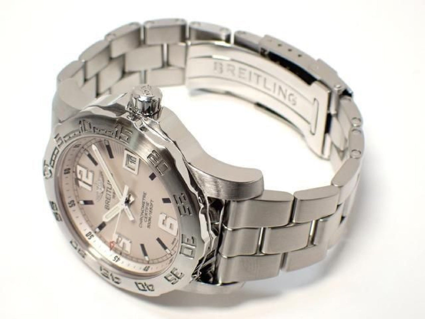 BREITLING Colt44 silver Bracelet quartz Genuine goods '11 Mens 192637145 hannari-shop
