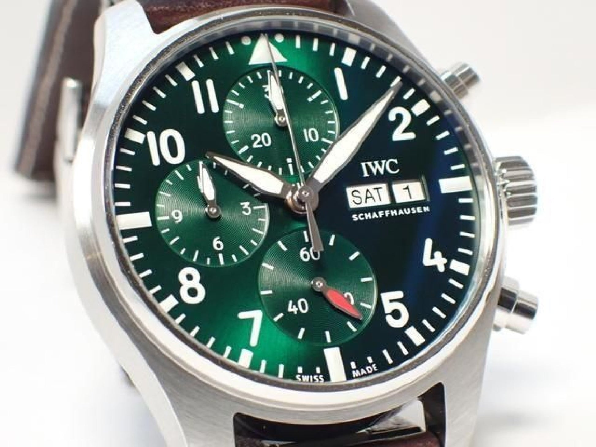 IWC Pilot's watch Chronograph 41 green IW388103 '21 Mens 193000391 hannari-shop