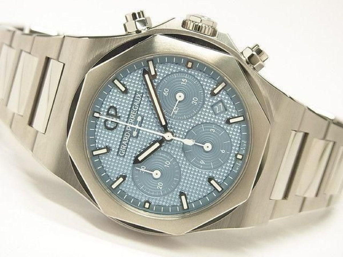 GIRARD PERREGAUX Laureato Chronograph 42 MM Ice blue world180 Lot Limited Mens 193178415 hannari-shop