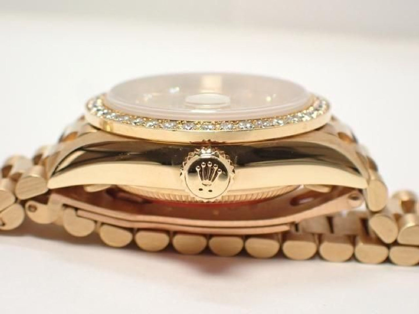 ROLEX Datejust champagne 10P diamond bezel diamond 18KYG President Bracelet A series Mens 193199743 hannari-shop