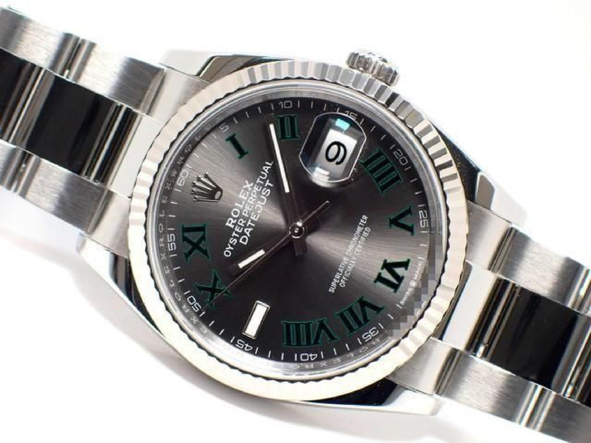 ROLEX Datejust 36 gray green Roman 126234 '24 Mens 193599029 hannari-shop