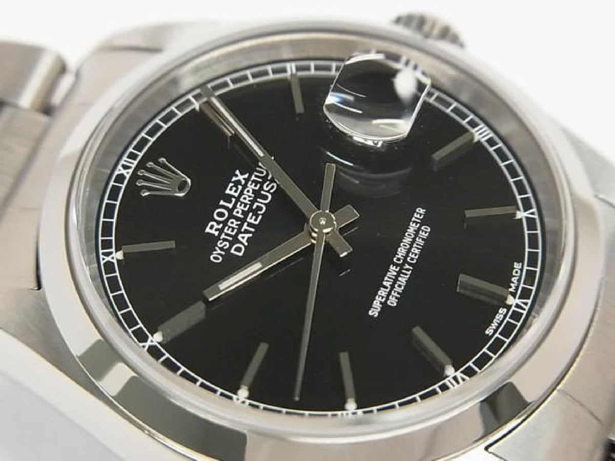 ROLEX Datejust black Dial 16200 P series Mens 193793597 hannari-shop