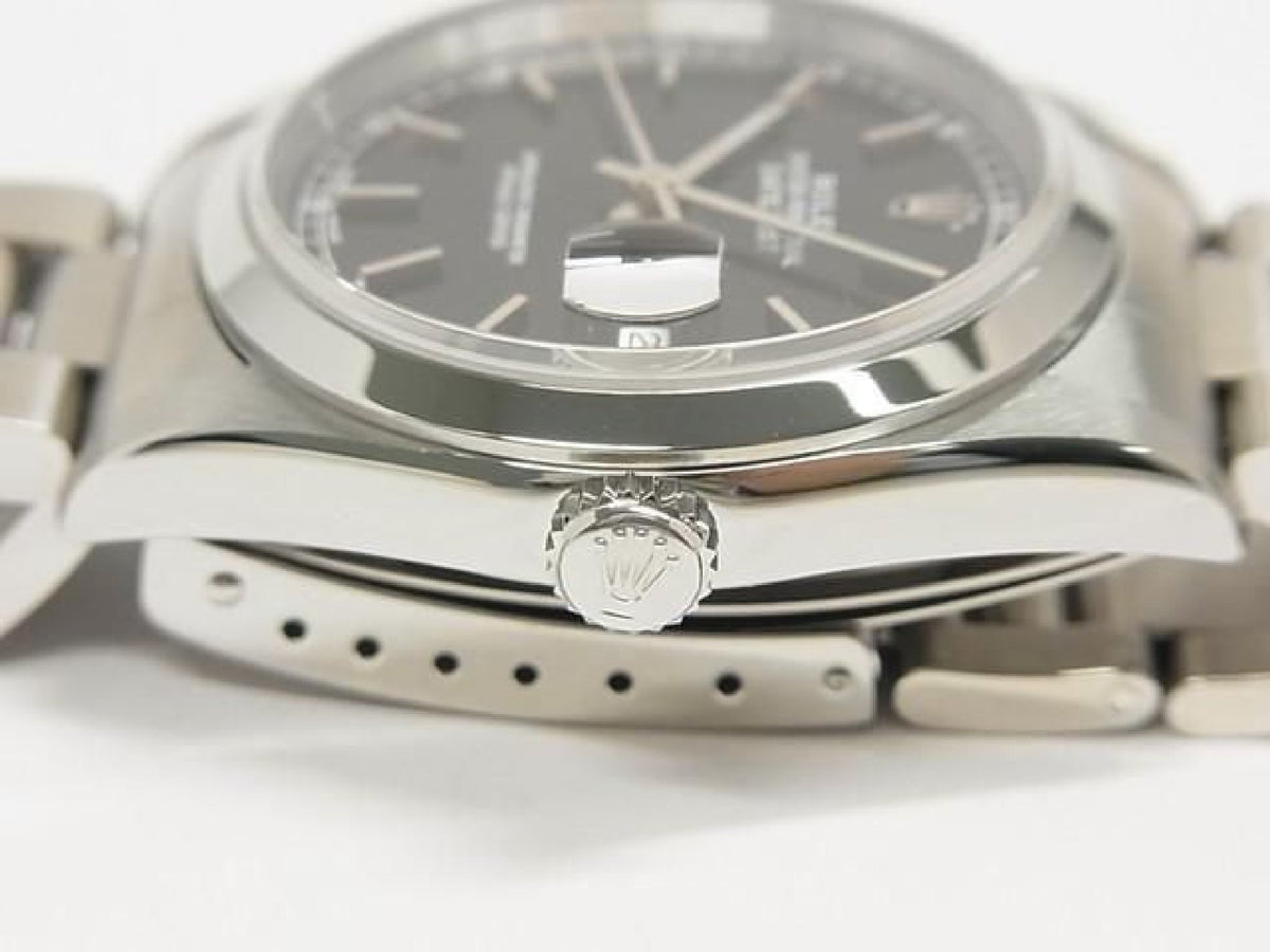 ROLEX Datejust black Dial 16200 P series Mens 193793597 hannari-shop