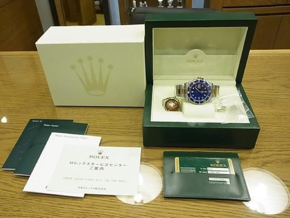 ROLEX Submariner date SS xYG blue8P diamond Ref.116613GLB Mens 193804161 hannari-shop