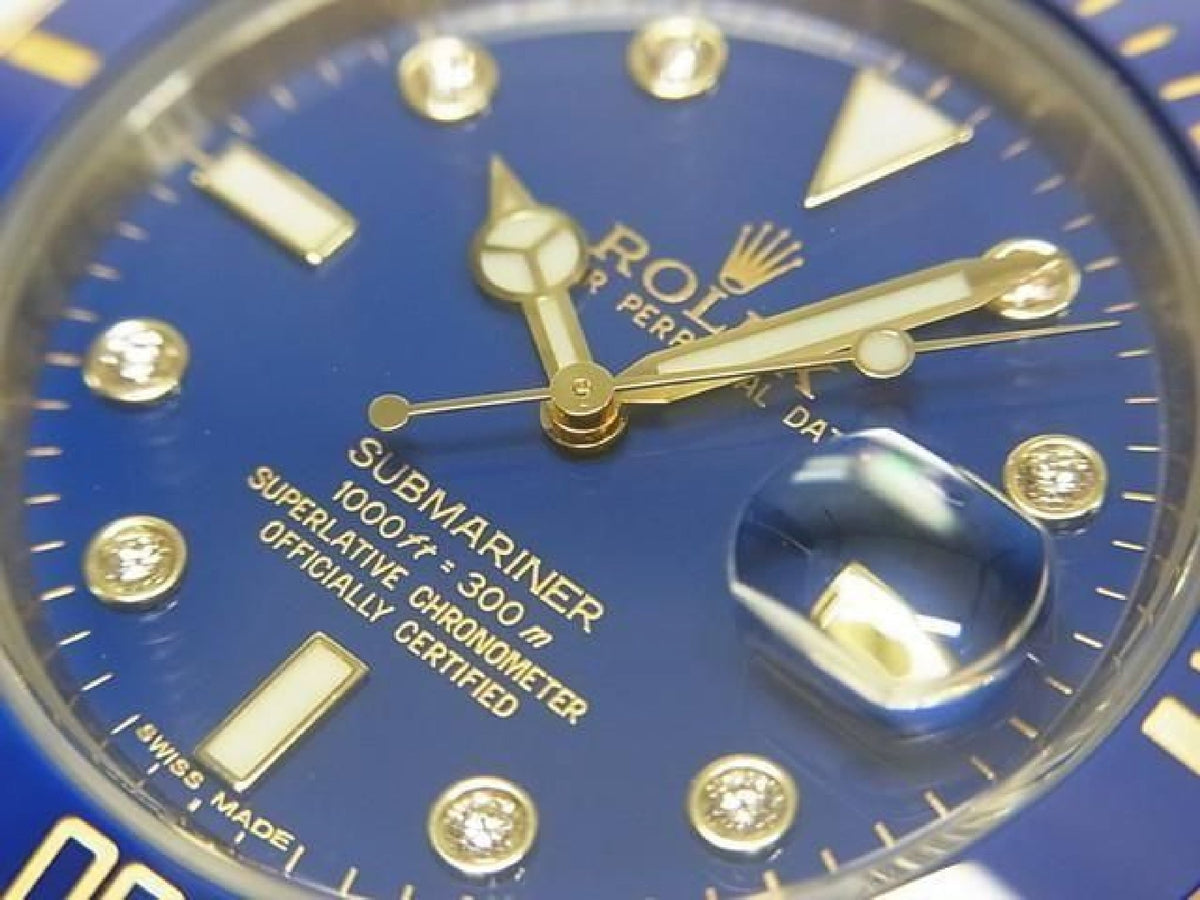ROLEX Submariner date SS xYG blue8P diamond Ref.116613GLB Mens 193804161 hannari-shop